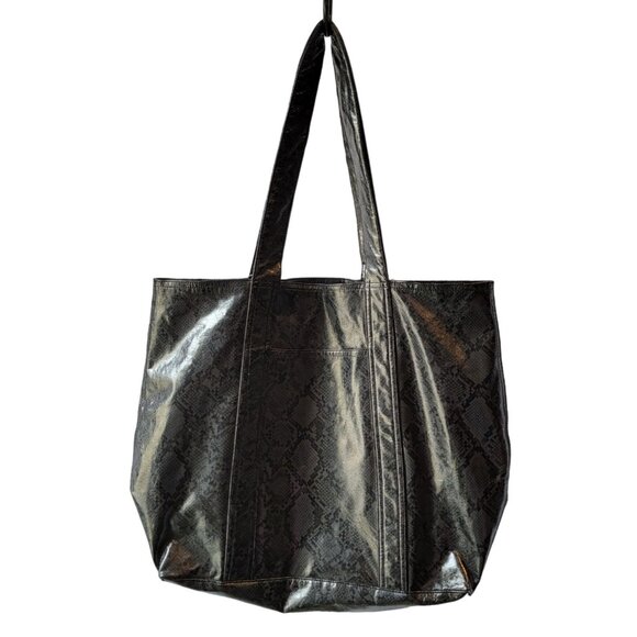 NWOT Noon Goons Mohave Vegan Snakeskin Print Large Tote Shoulder Shopping Bag - Picture 2 of 7